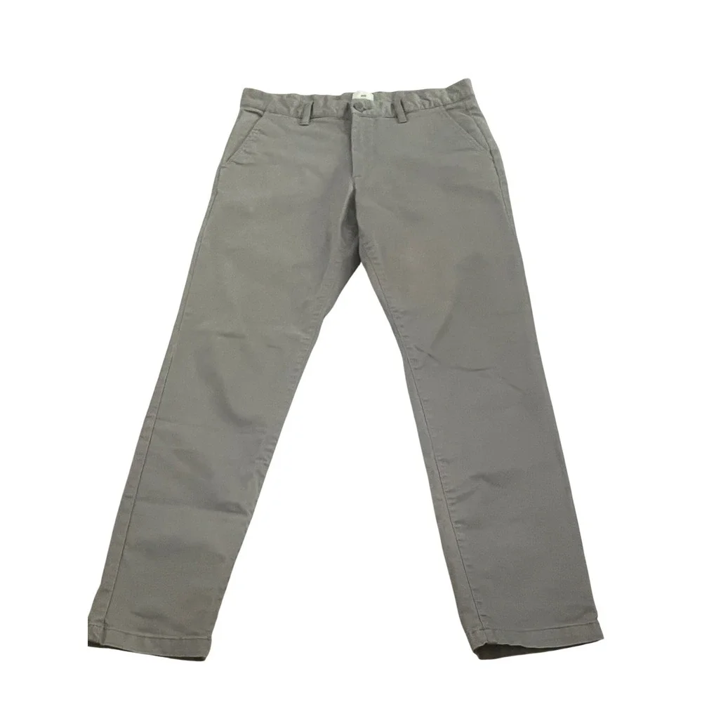 HM Mens Slim Fit Chino Pants Grey Size 32x32 Stretch Cotton Trousers 1019838-8